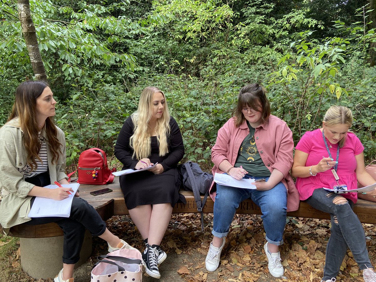 RockinghamMrH's tweet photo. Creating poems in the park! Activity 1 - team 3 @willowtreeinset @JaneFearnley https://t.co/GmjbH7fACE