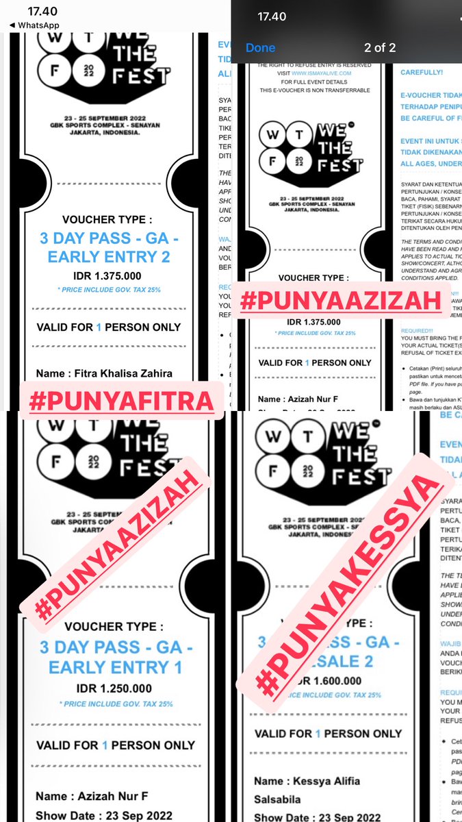 beerlaku's tweet photo. ❗️Want To Sell❗️
Tiket We The Fest 3 Days Pass Presale

📅 : 23-25 September
💸 : 1.200k/ tiket ((TAKE ALL LEBIH MURAH YAGESSS))
📌 : dijual karena kuliah d luar pulau

jual rugi aja nego sampe jadi.
dibantu sampe tiket fisik ya🙌🏻

#zonauangᅠ  #konserjakarta #wtf2022 https://t.co/7yqF6Hxwdz