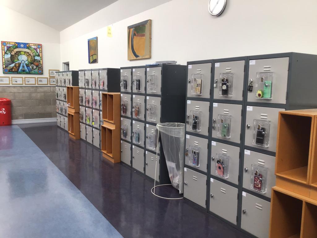 ursulinecork's tweet photo. What a great vibe in the school... mobile phones away, mood up, more conversation, great buzz around the place! Phone away boxes working well! https://t.co/PzLvuUBzqT