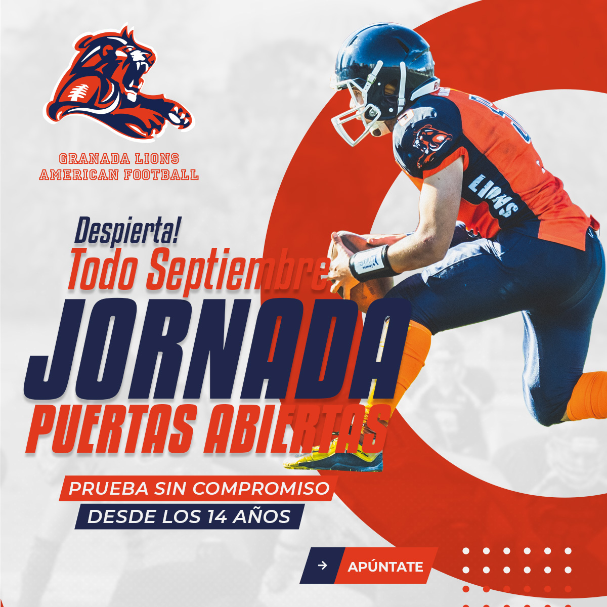 Volvemos dispuestos a reventar los campos y a crecer más que nunca porque el fútbol americano, sin duda es mucho más que un deporte... Si no te quieres perder esta experiencia vente los lunes y los miércoles desde el próximo 7 de septiembre a partir de las 19:30🤩