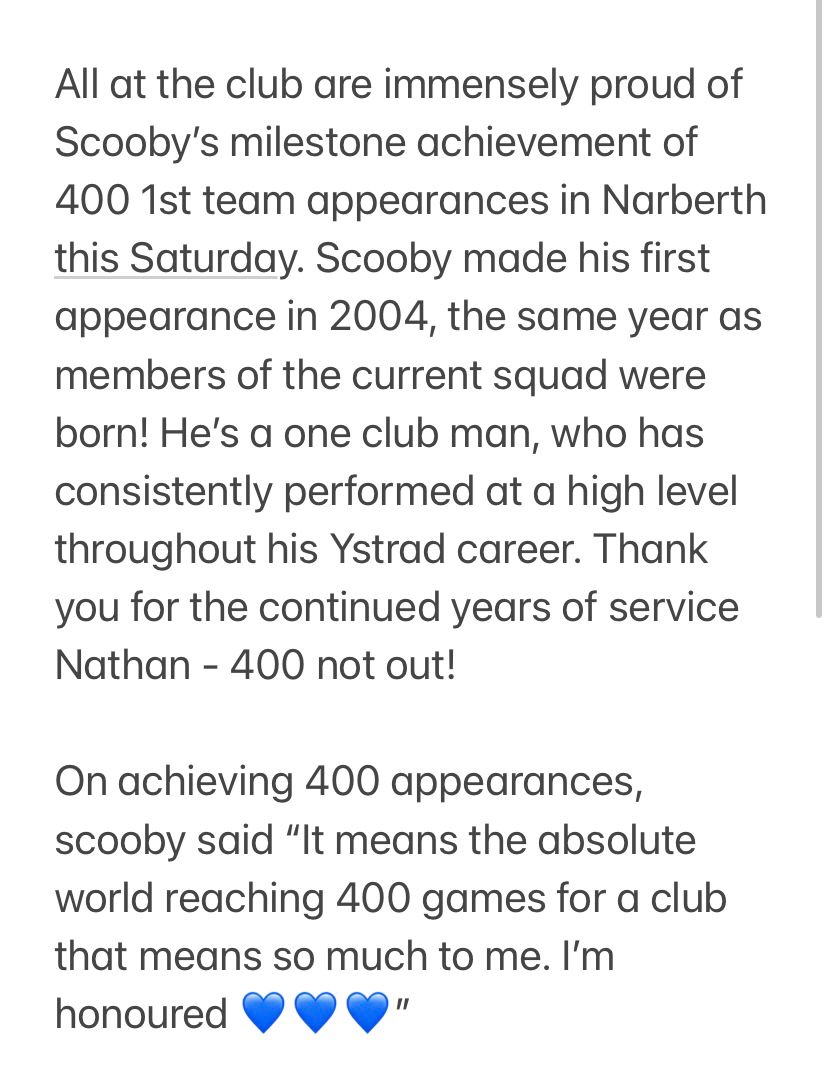 YSTRAD RHONDDA RFC tweet media