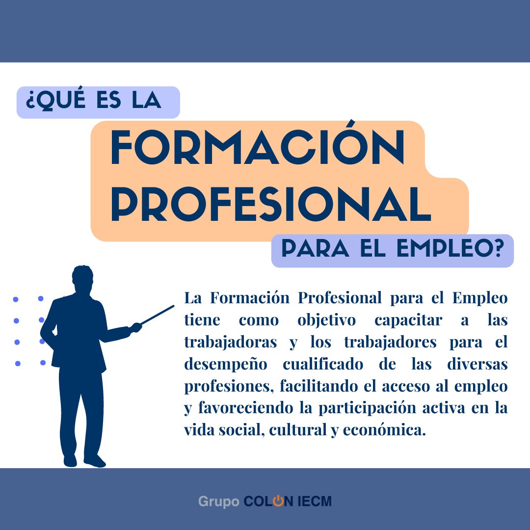 ¿En qué consiste la docencia de la formación profesional para el empleo?😏

La FUNDAE (Fundación Estatal Para la Formación en el Empleo) lo define así 👆

#GrupoColon