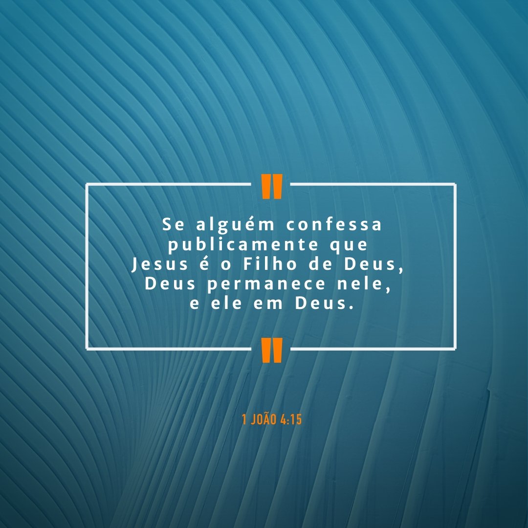 enteu's tweet image. Se alguém confessa publicamente que Jesus é o Filho de Deus, Deus permanece nele, e ele em Deus.

1 João 4:15
