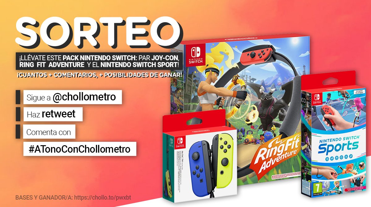 chollometro's tweet photo. SEGUIMOS DE SORTEAZO! NUEVO HASHTAG! 🎮🎮

Para participar: 
- Haz retweet
- Comenta  con #ATonoConChollometro tantas veces como ganas tengas de ganar. Cuanto más comentes más posibilidades!
- Sigue a Chollometro

Llévate este pedazo de pack Nintendo Switch por la cara! https://t.co/EmJF7Revgf