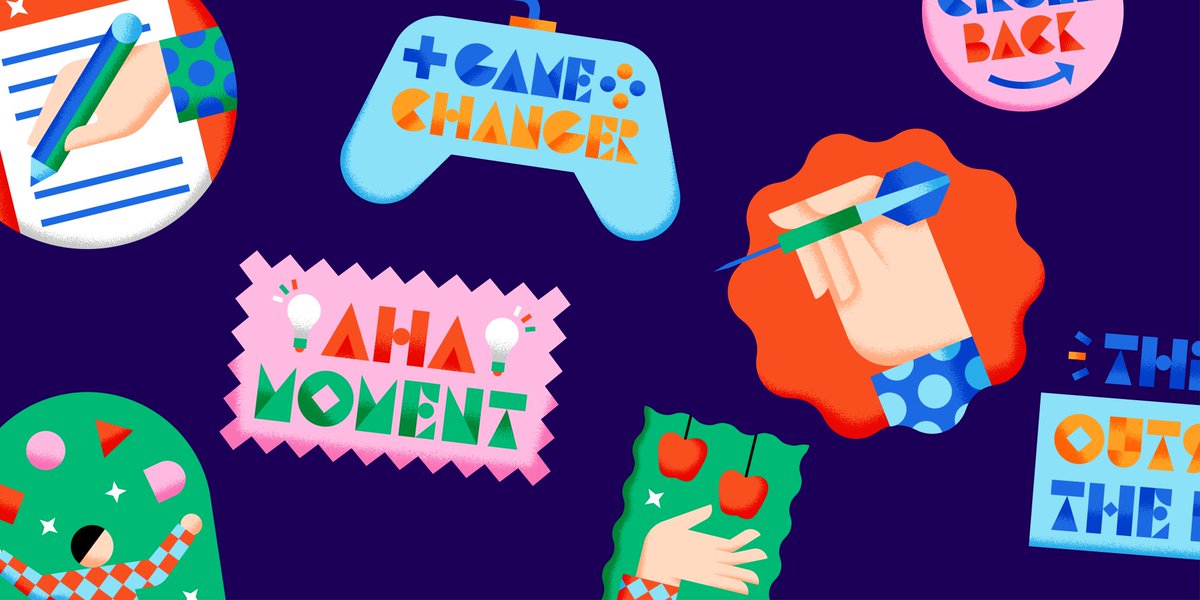 Pitch's tweet photo. Organize a brainstorm, mark those a-ha moments, and remind yourself to circle back with our brand new Business Lingo sticker pack (designed by @raydaklam). 🤓 https://t.co/AaJTlGfegh