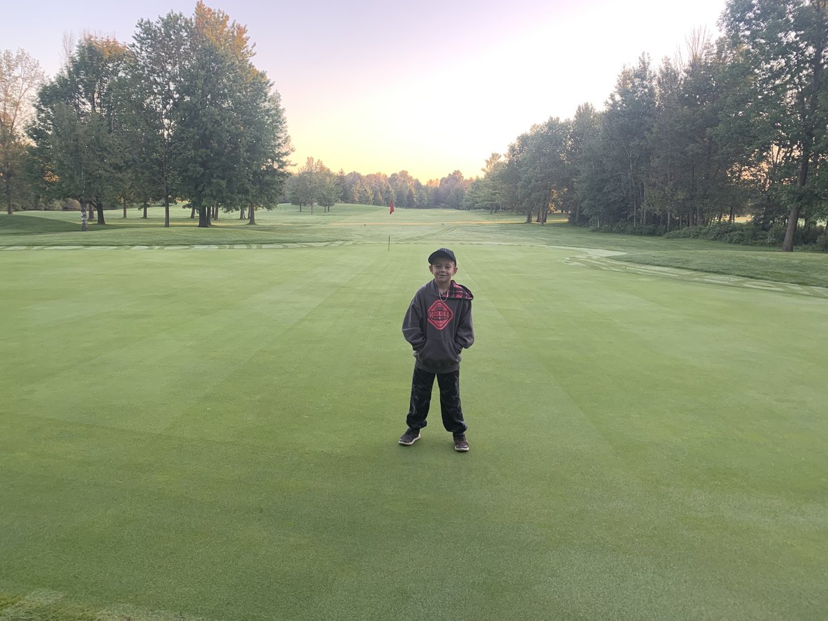 Have a little helper at work today ⁦<a href="/lgc1920/">Listowel Golf Club</a>⁩. Then we are off to his OBA tournament in Kingsville for the weekend.