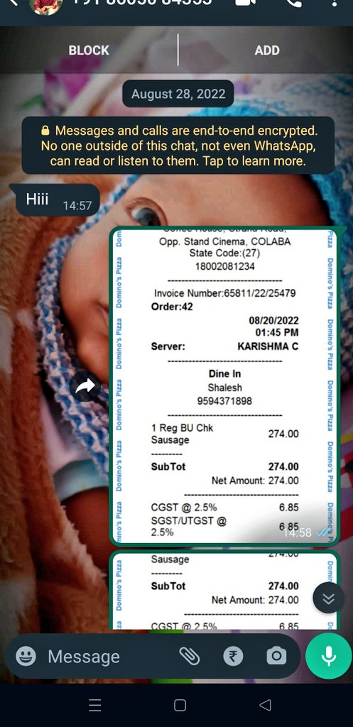 What is the course of action taken yet, I just got a call from Domino's Thane Manager stating to share the invoice post which no response