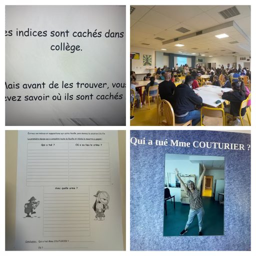 Clg_Cassin_78's tweet photo. Cluedo pour les élèves de 6ème pour découvrir le collège et apprendre à se connaître. #rentreescolaire2022  #climatscolaire https://t.co/r6VA88mun1