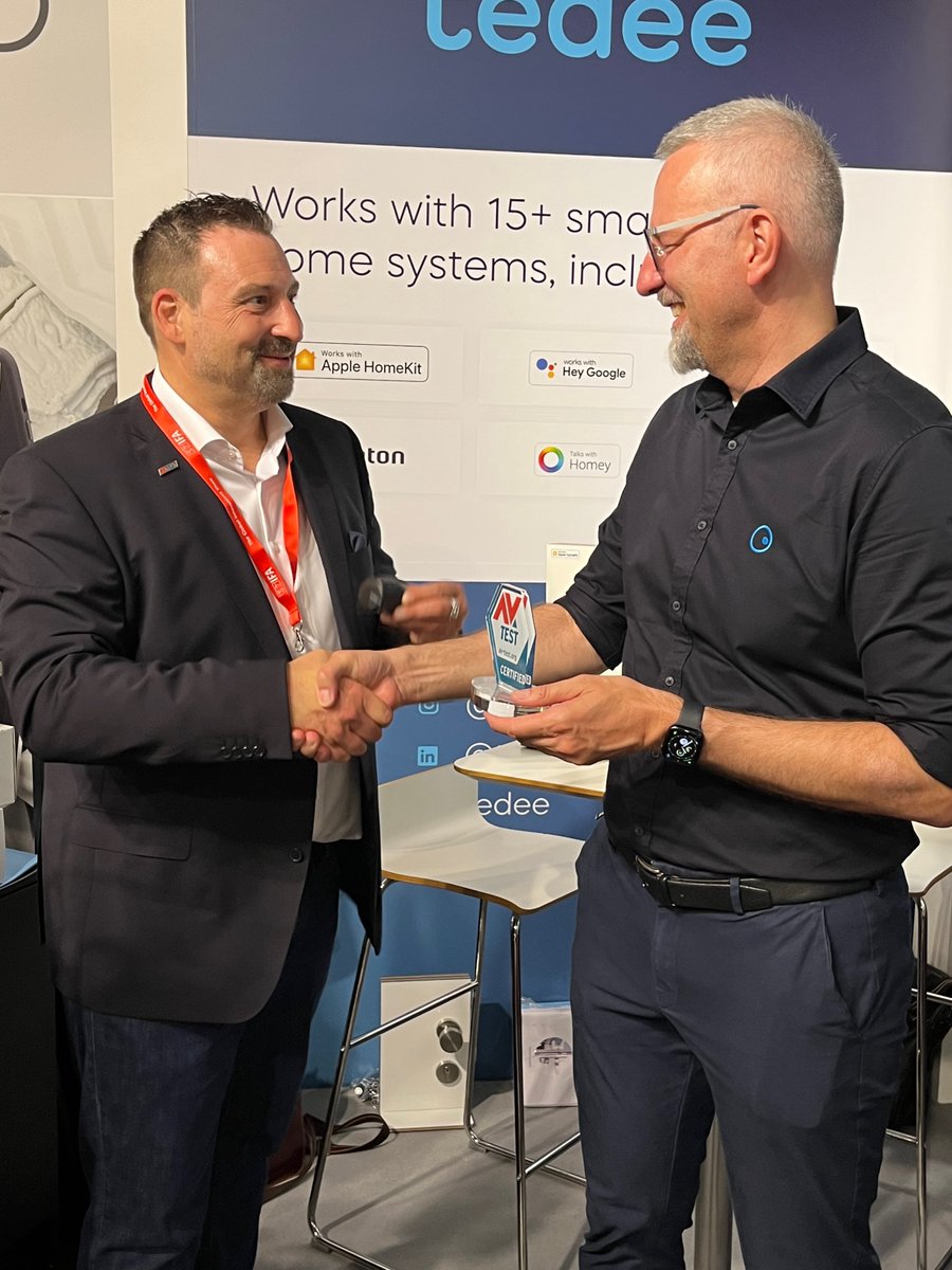 tedee_smartlock's tweet photo. We are proud to inform that today during the IFA fair in Berlin Tedee received the prestigious AV-TEST certificate, another year in a row. AV-TEST, apart the highest standard of security, appreciated Tedee as the smallest and quietest on the market.
#tedde #tedeesmartlock #avtest https://t.co/XmRJZOxhKH