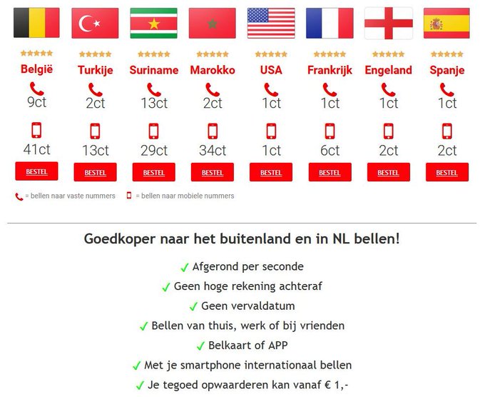 for all your international calls via your #smartphone or landline, e.g. to #Belgium #Turkey #Suriname #Morocco #USA #France #England #Spain without a subscription worldwide success assured to use via WiFi 3/4/5g or via calling card code voucher