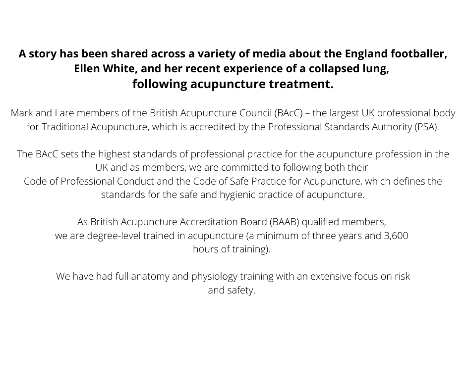 CarmichaelClini's tweet image. A story has been shared across a variety of media about the England footballer, Ellen White, and her recent experience of a collapsed lung,
following acupuncture treatment.
#acupuncture
#physio
#knutsford