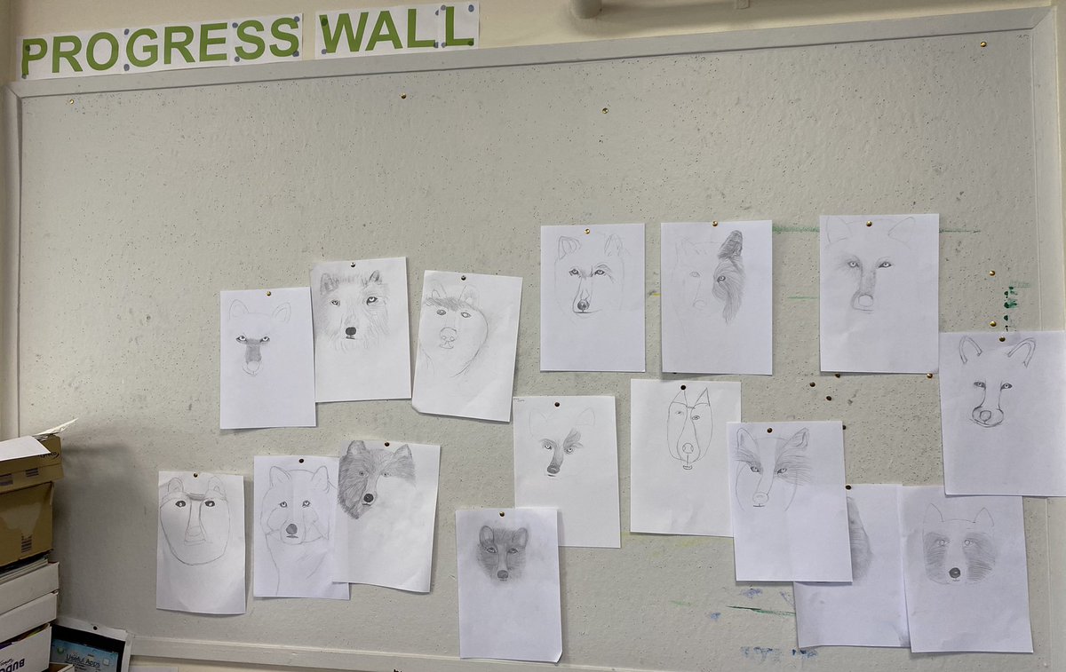 dept_art's tweet photo. 🎨Superb works in progress from Class 3I on the progress wall in studio 58🎨Well done everyone!!
#skillsdevelopment #drawingblock https://t.co/ESb6YXh3rz