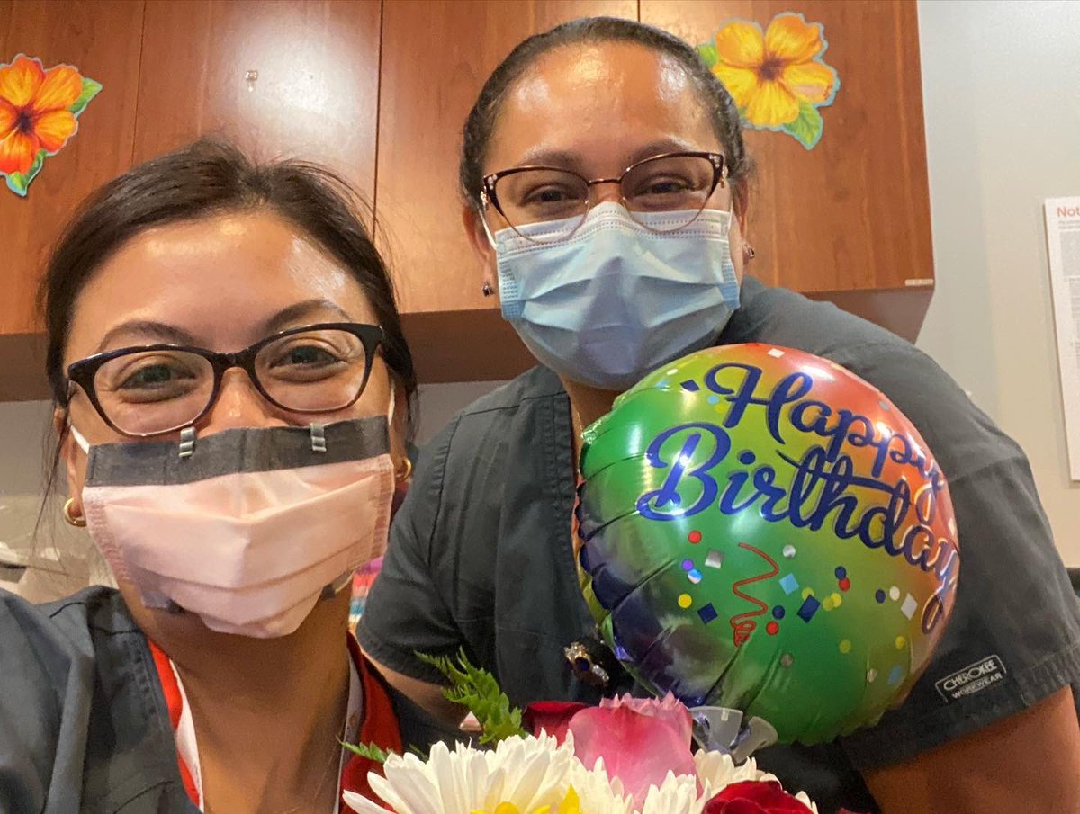 MsTranTieu's tweet photo. Feeling the birthday joy from my team at Palliative- Supportive Comprehensive Care. I get to work with an incredibly resourceful, calm, smart and caring colleagues. ♥️💙💜💛💚 #optum https://t.co/5uY8TblcH5