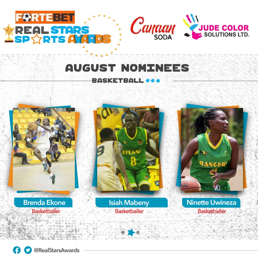 AwardsReal's tweet photo. #AwardsReal 

@EkonBrenda10, Isiah Mabeny, and Ninette Uwineza are racing in the basketball category.

You can vote for your finest by typing his or her name in the comments section https://t.co/IvCsrtaRyv