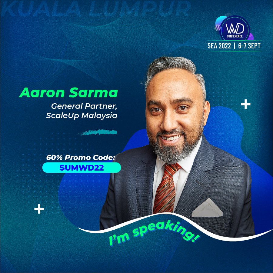 ScaleupMalaysia's tweet photo. Catch @aaronsarma at @weRwilddigital 2022 on 6 September, at Le Meridien KL as he moderates a panel discussion titled “Embracing Adaptation: Building a Brighter Startup Ecosystem.”
See https://t.co/o1piJu17qH
#wilddigital #WDSEA2022 #climatetech #SEAtechconference #AI #BOOM https://t.co/TdePPHB0mf