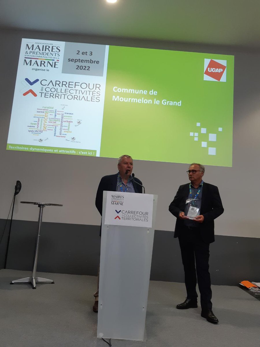 victopenot's tweet photo. #CarrefourDesCollectivites de #Maires51

La ville de #MourmelonLeGrandest lauréate du Trophée des Parrains de l' @ugap pour son projet de #rénovationénergetique des #bâtiments 

#PascalJaloux #RemyBaillet @DptMarne 

#UGAP #AchatPublic https://t.co/S1WyI8sFnP