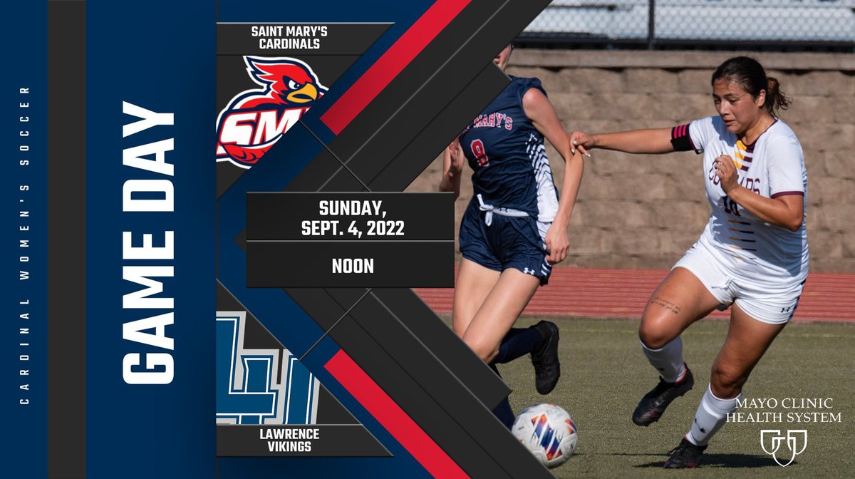 WS - It's a <a href="/WSoccerSMUMN/">SMUMN Women's Soccer</a> GameDay! The Cardinals host <a href="/LUvikings/">Lawrence Athletics</a> in a noon nonconference matchup at Ochrymowycz Field, and you can get all your GameDay coverage needs with just 1 click of the mouse: saintmaryssports.com/news/2022/9/4/…