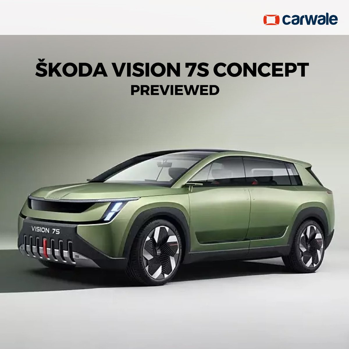 CarWale's tweet photo. #CWNews Skoda has finally taken the wraps off the much anticipated Vision 7S concept car. It previews a new three-row vehicle that Skoda is building for the future, showcases Skoda’s new design philosophy and is the first car to sport the next-generation Skoda logo.

#SkodaVision https://t.co/oSv2KNs7eb