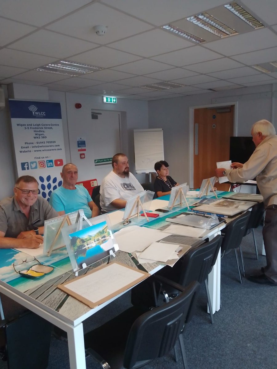 WiganLeighCarer's tweet photo. We want to say a huge thank you to Alex, who came to the Centre yesterday to deliver a Beginners Grid Drawing Group to carers.
Alex gave great guidance on how to use this low tech way to reproduce an image you want to paint or draw.
#GridDrawing #Relaxation #Artforeveryone https://t.co/whXZvfPXY0