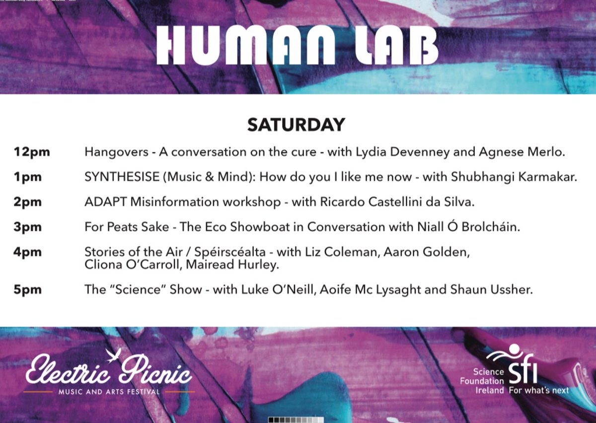 Researchirel's tweet photo. #HumanLab will be at #Mindfield @EPfestival all weekend #EP22

Today starts at 12pm with @LydiaDevenney @agnesemerlo; @Repealist_; @AdaptCentre @Ricardoccsilva; @EcoShowboat @NiallOB; @aaronagolden @ocarrollc @mairead_hurley; @laoneill111 @aoifemcl @shaun_ussher @murray_aisling https://t.co/BiLBZRV0Oq