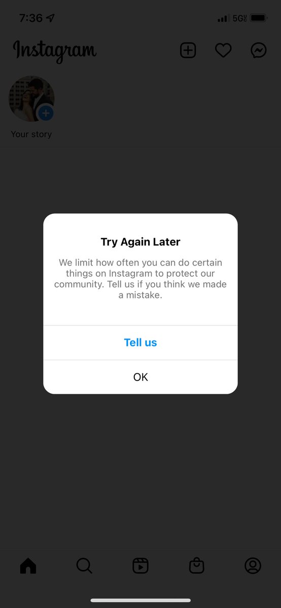 JessicaaaCurran's tweet photo. @instagram whyyyy is this “try again later” showing please fix this 🙏🏻😭 https://t.co/3Z5yDFFgYN
