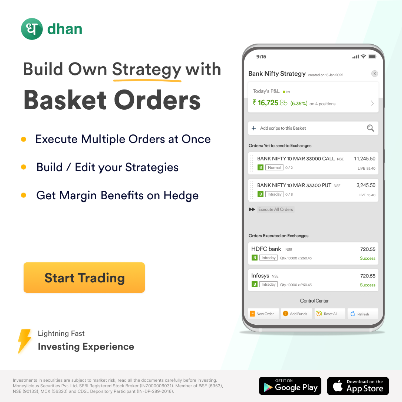 DhanHQ's tweet photo. Upgrade Your Trading Experience!

Explore Lightning-Fast Experience with awesome features

- Margin benefit on 850+ Stocks
- Options buying &amp; selling wt Margin Benefit
- All Order Types with Iceberg
- Trailing-Stop Loss to minimise Risk

Dhan is built for SuperTraders like you👍