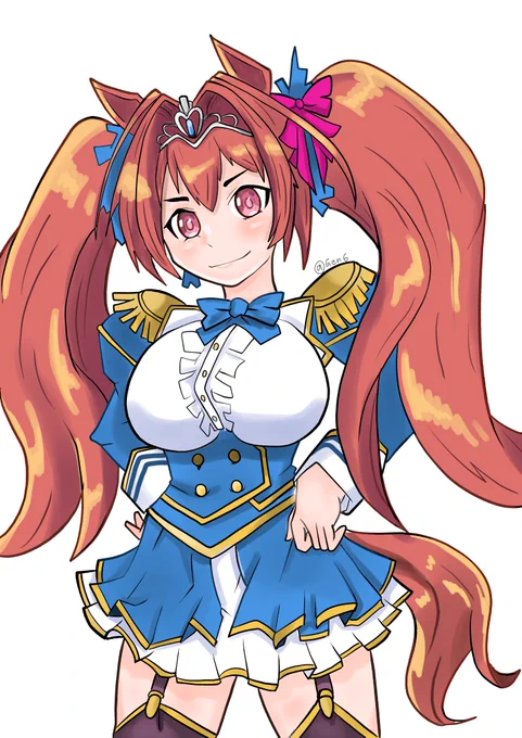 絵を描き始めたのが2021/01～で、2021/04 人生初のダイワスカーレットと2022/09 今日 #過去絵と現在絵を比較してみようキャンペーン #絵柄が好みって人にフォローされたい 