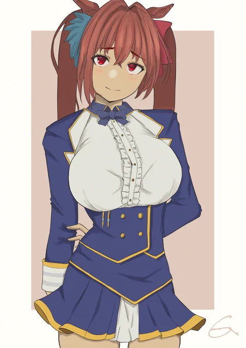 絵を描き始めたのが2021/01～で、2021/04 人生初のダイワスカーレットと2022/09 今日 #過去絵と現在絵を比較してみようキャンペーン #絵柄が好みって人にフォローされたい 