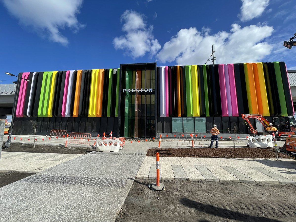 vicsig's tweet photo. Only a couple days until the colourful Preston station reopens. https://t.co/wrJGx3ReaQ