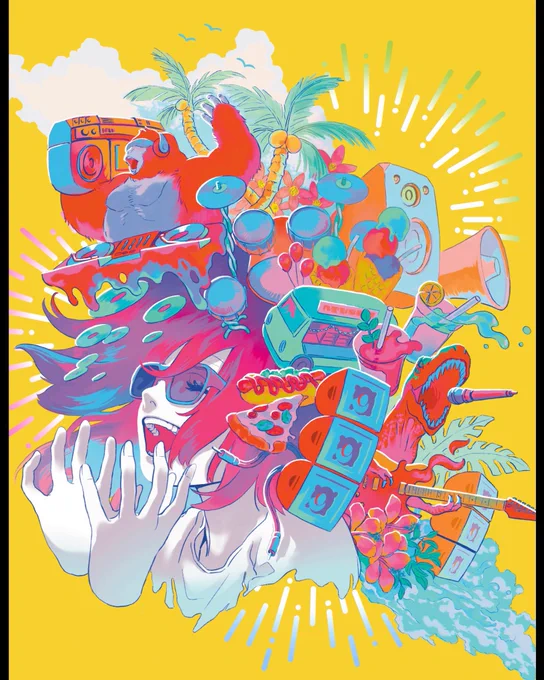 #今月描いた絵を晒そう8月分です!夏フェス/ウタ/空挺ドラゴンズ/出現画廊展 