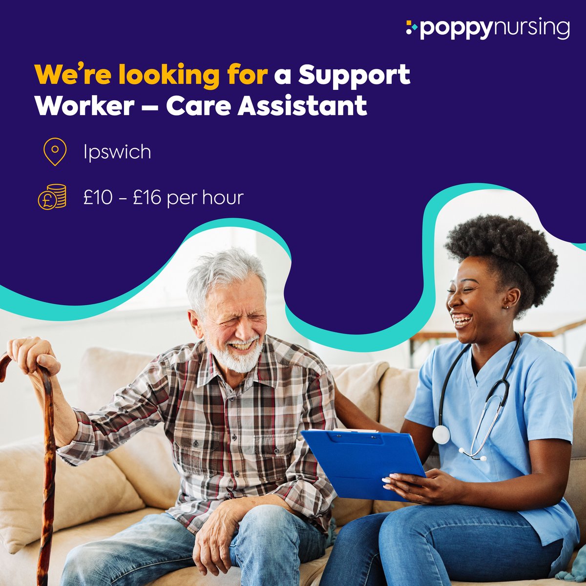 PoppyNursing's tweet photo. We have a fantastic job opportunity for a support worker as a care assistant. 🙌 To find out more or apply register with us at: https://t.co/s0sfhisN34. We can help you find the job you've been looking for. 🔎
#healthcareworker #careassistant #healthcare https://t.co/ntQHsvq7d2