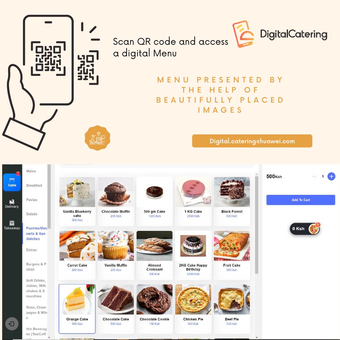Scan QR code on Table cards and access a wide range of our digital Menu with pictures to create a more appealing Menu
#scanorderpay
#digitalcatering