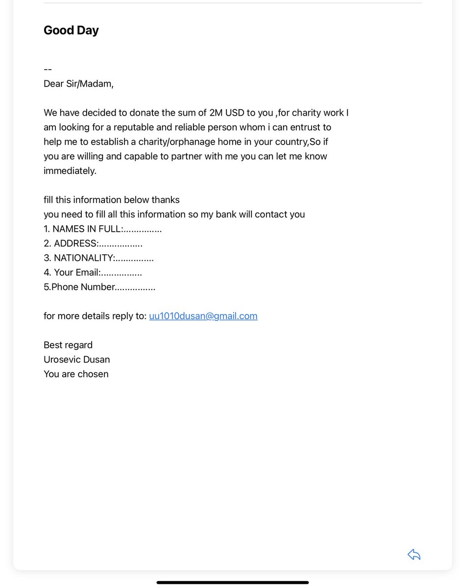 owenclark3's tweet photo. Lucky old me. I am the chosen one 🤷‍♀️🥳 #scamtastic https://t.co/j4yeSQzrS6
