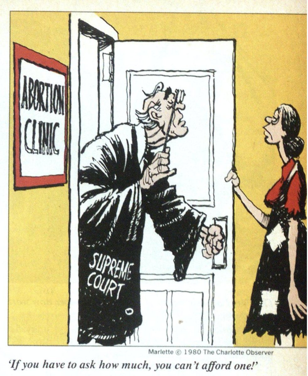 DavidKurlander's tweet photo. And pundits recognized the glaringly classist elements of Hyde—punishing poorer Americans to prove an ideological or theological point. Here are two cartoons that captured the crisis (Liberation News Service, March 1979, Doug #Marlette, @theobserver, 1980): https://t.co/XK2tJV74UC