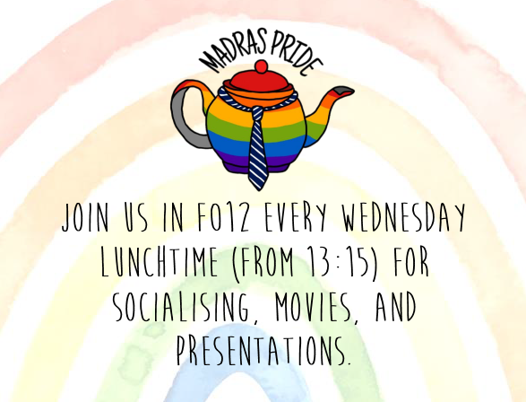 madras_pride's tweet photo. We are meeting in F012 on the 7th of September 😃 https://t.co/uC4KilKHgt
