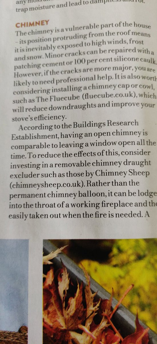Great to #countryhomesandinteriors magazine get into the details of #woodburningstoves and #chimneys recommending #chimneysweeps and the fluecube.co.uk #chimneycowl