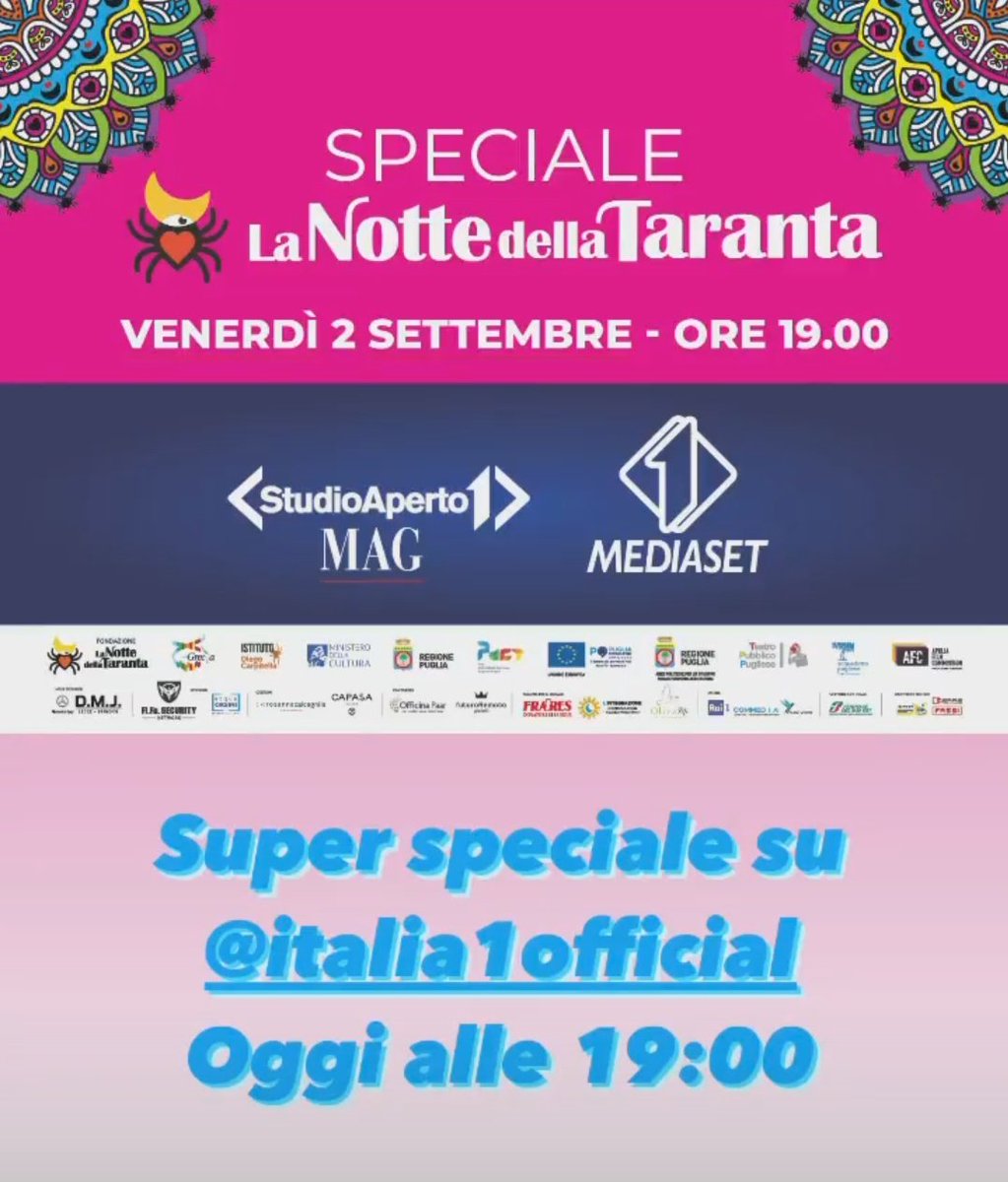 SemplicementeMM's tweet photo. Stasera alle 19 a Studio Aperto @TarantaTweet @mengonimarco #taranta25 https://t.co/wb1EbVA4PA