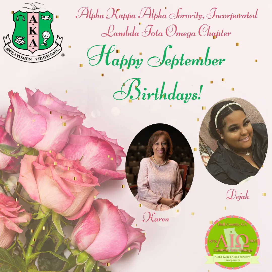 AKALIO1908's tweet photo. Happy Birthday to Lambda Iota Omega Chapter members as we celebrate birthdays in the month of September.
Best wishes on your birthday, may you have many more.
#AKA1908 #SARegion #akalio1908 #SoaringWithAKA https://t.co/7TgVcQX6MC
