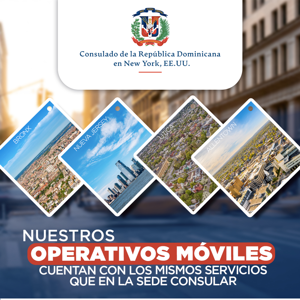 RDen_NY's tweet photo. Nuestros operativos móviles cuentan con los mismos servicios que en la sede consular. Pendiente a nuestras redes para que aproveche el próximo que puede ser... muy cerca de ti. #consuldomny #Serviresnuestrapasion #EstamosCambiando #EstamosCumpliendo #operativosmoviles https://t.co/ezDXglHLiV