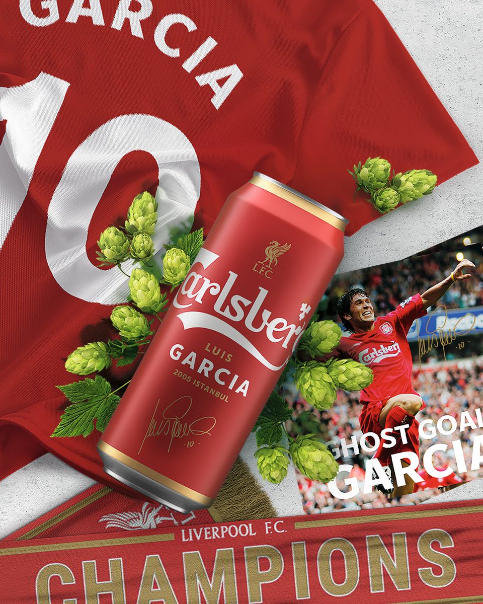 Cheers to the greatest Ghost Goal scorer @luchogarcia14 🍻 #Carlsberg #LFC #YNWA #ForeverFans