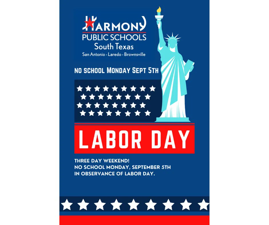 Dear families,

This is a friendly reminder that this upcoming Monday, September 5th, is a Student and Staff Holiday.  Classes will resume on Tuesday, September 6th.  Enjoy your three-day weekend!