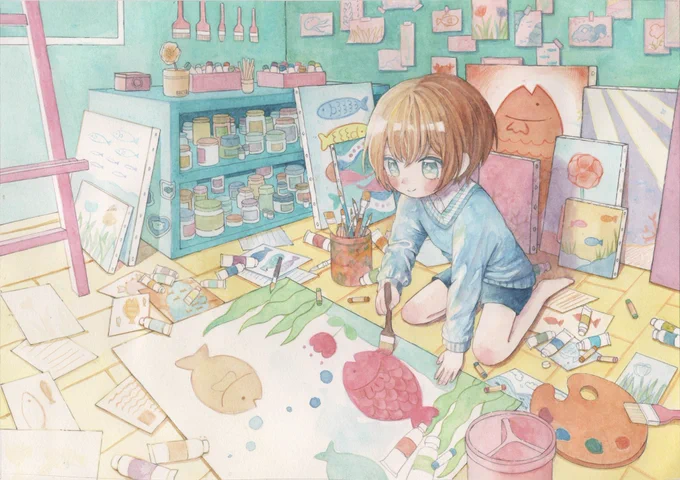 #引用RTで絵をあげて5人指名してバトンでお気に入りの絵を載せるバトンありがとう久々に結構前の絵引っ張ってきた  