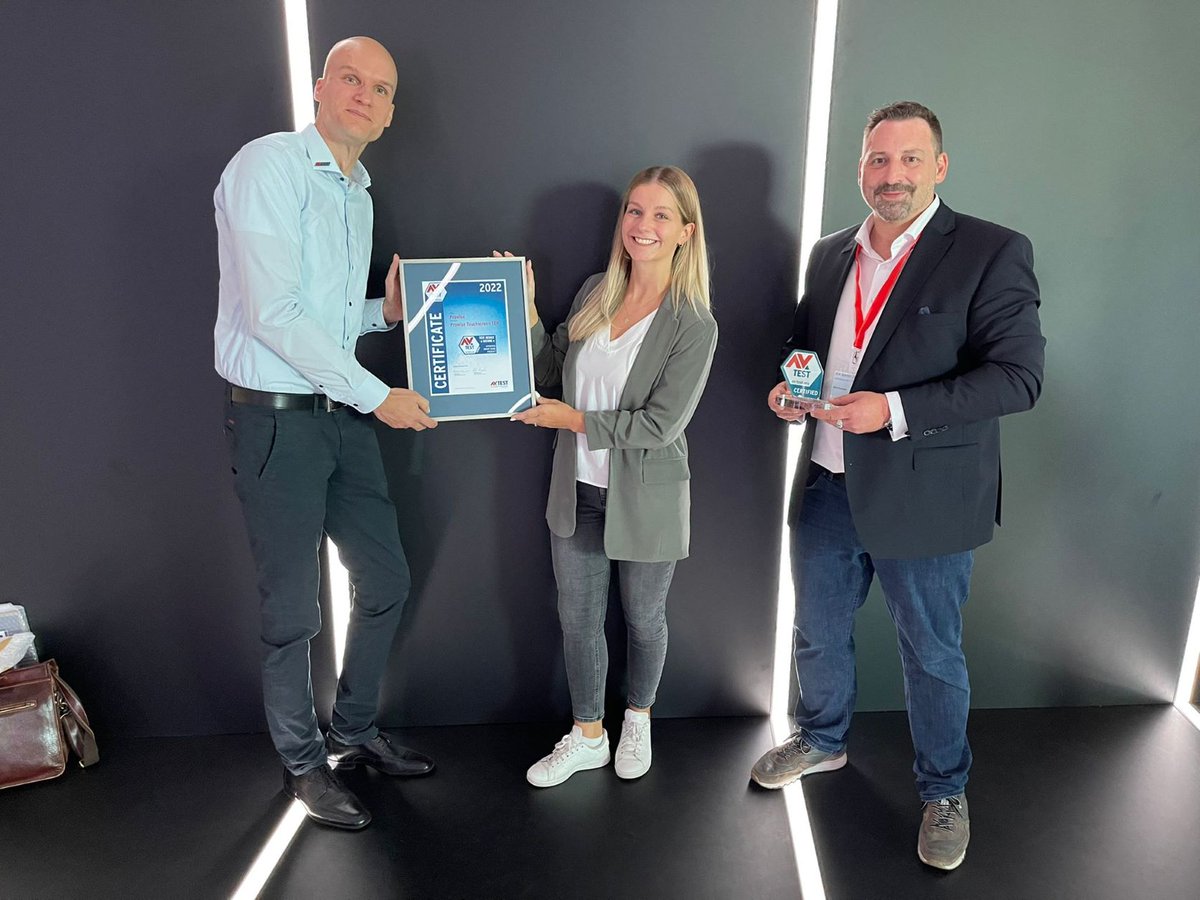 The interactive touchscreen Ten from <a href="/ProwiseGmbH/">Prowise GmbH</a>  enriches educational access. Especially in this sensitive area, IT security and data protection are important. AV-TEST awards the seal "Tested Smart Home Product", received by Prowise’s Education Advisor Joleen Krieger.