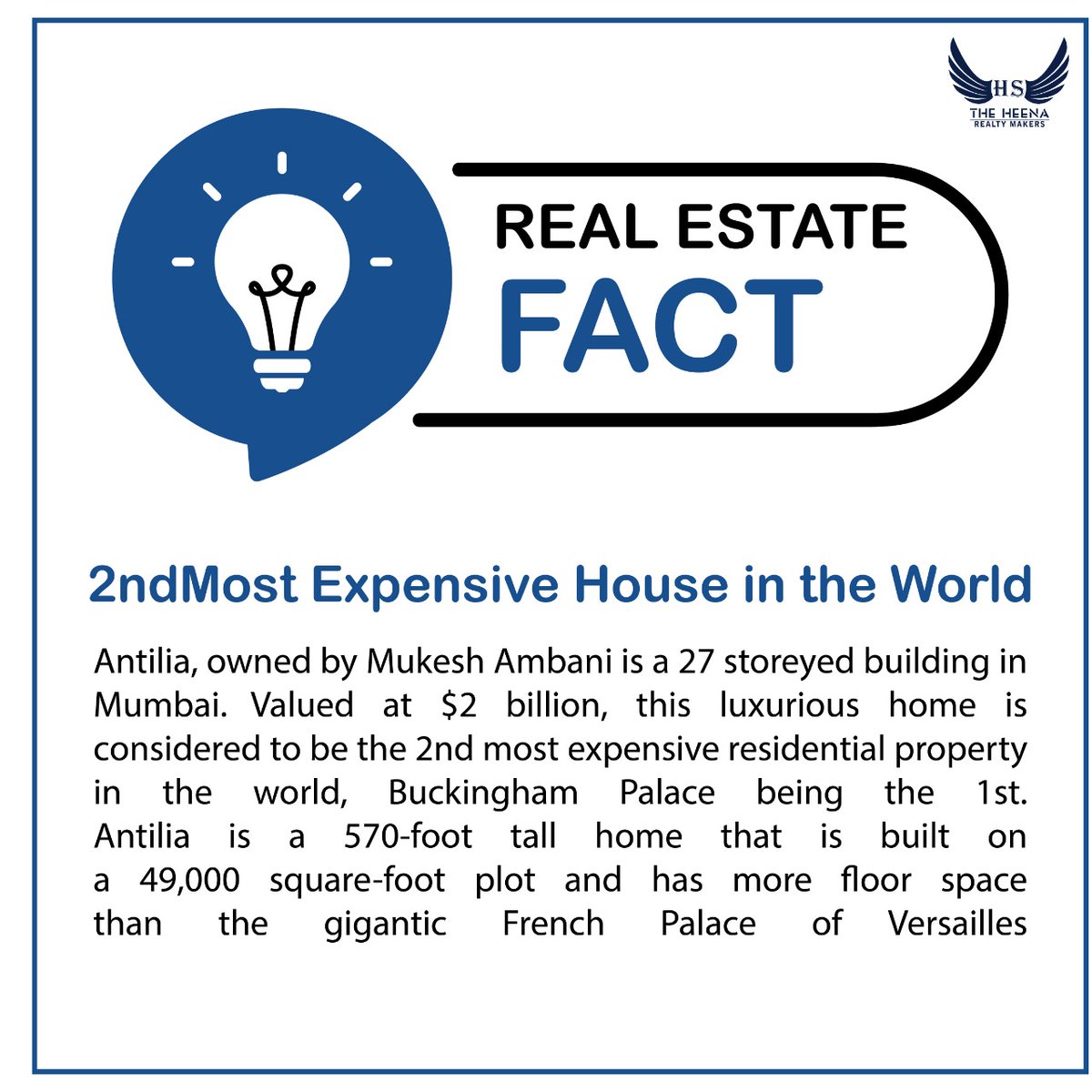 Realestate Fact #1

#theheenarealtymakers #heenasehrawat #realtorlife #realestateindia #realestatefacts #realestateinvestment #gurgaon #gurugram #gurgaoncity #haryana #propertyconsultant #propertyexperts #luxury #india #plotsforsale #propertyforsale #propertydealer #development