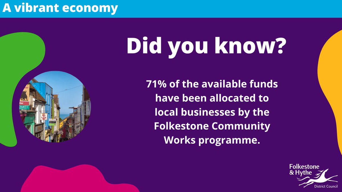 👛 Our Folkestone Community Works programme invests into businesses within Folkestone's East, Central and Harbour wards.

🏙 We support innovative projects that strengthen opportunities for people and enable local projects to grow.

ℹ️ More here ➡️ bit.ly/3bHiTqk