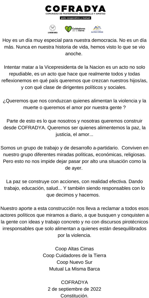 Desde nuestro humilde lugar, queremos reflexionar e invitar a reflexionar.

No es un acto más.
No es un girar la página y nada más...

Hoy, no sabemos que país nos encontraba.