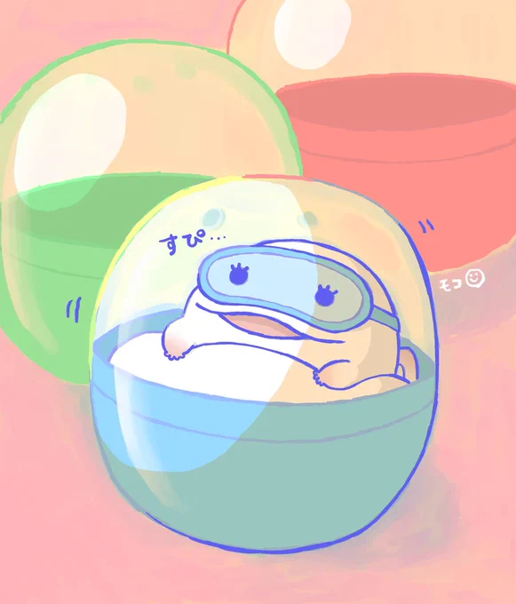 オオサンショウウオ、おやすみカプセル。 