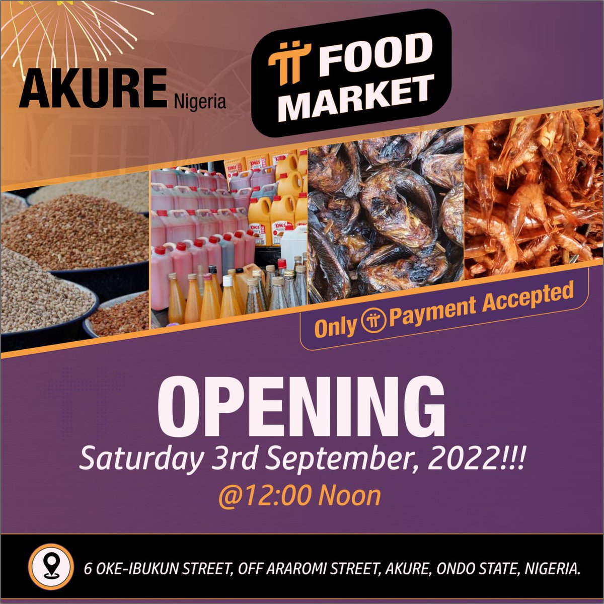 PiWeb3Ai's tweet photo. The #PiFoodStore in Akure will open for business tomorrow, Saturday 3rd September, 2022 at 12:00 noon.
#PiPayments
#PiTransactions
#PiFoodMarket
#Pi
#Picoin
#PiNetwork
#PiPayment
#Pitransactions
#PiChainMall
#StopSellingPi
#PiConsensus
@PiCoreTeam https://t.co/U3neonCfMl