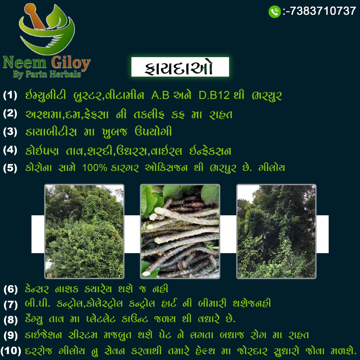GiloyNeem's tweet photo. Adding Health to your life naturally
For more details call : 73837 10737

#neemgiloy #NEEM #giloy #giloyjuicebenefits #parinherbals #herbalife #herbalmedicine #medicine #immunity #booster #cancer #digestionhealth #BP #HeartControl #helathylifestyle #healthcare #RAJKOT #Gujarat https://t.co/CnA1xpUs8D
