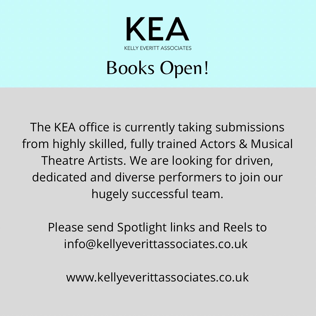 ***BOOKS OPEN***

Can’t wait to meet some new talent! 🎭